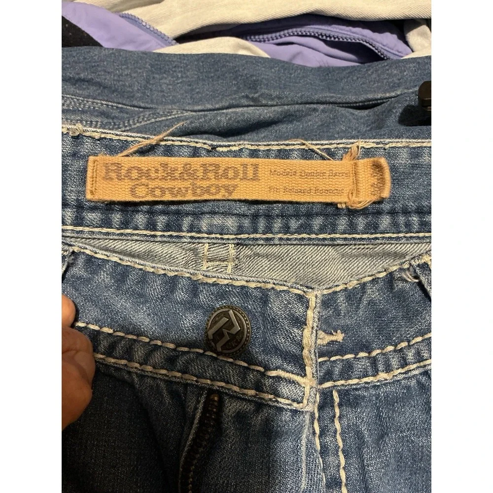 Rock & Roll Cowboy Jeans 36x32 Distressed Boot Cut MOD1612 Rodeo